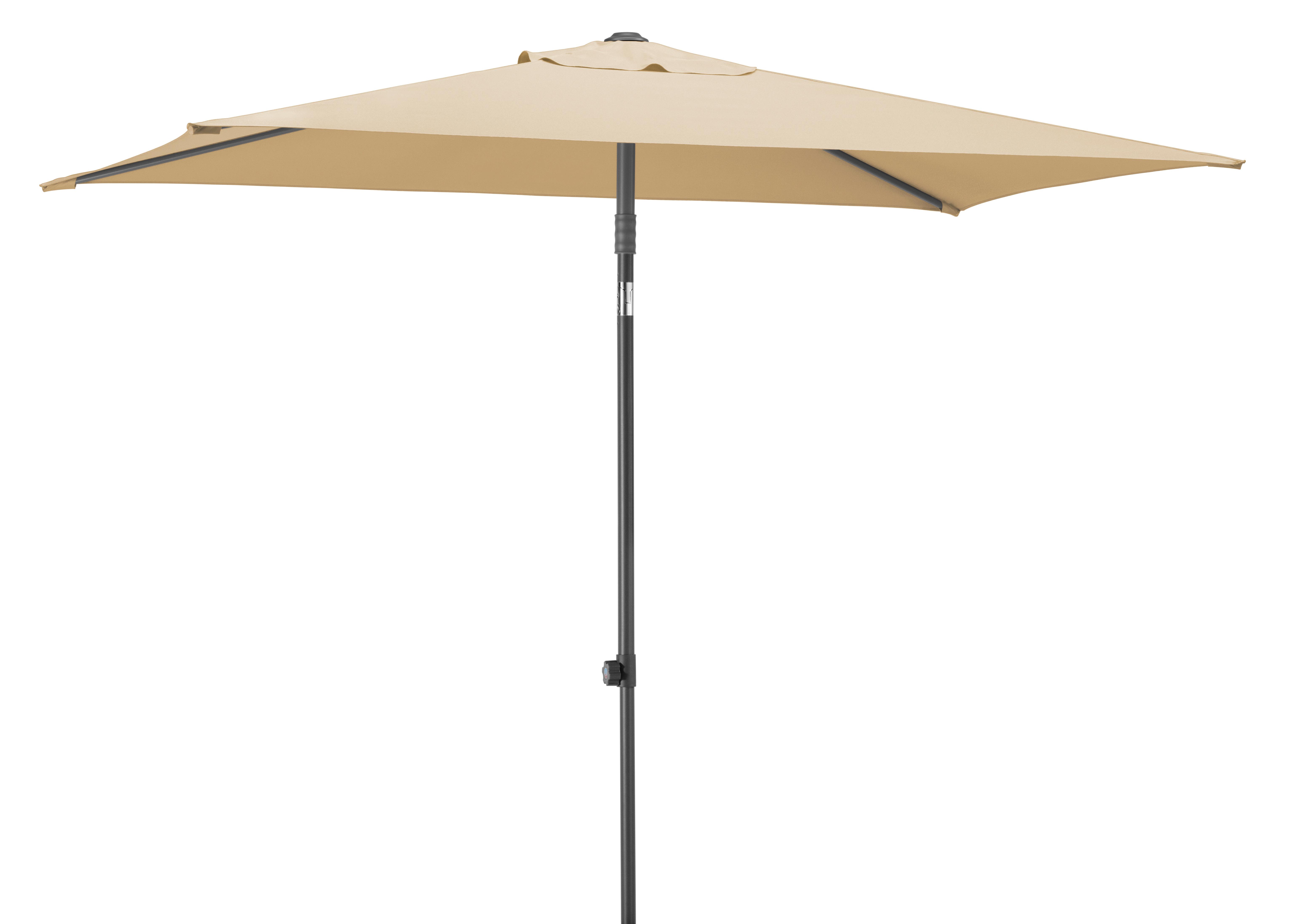 Sonnenschirm Sevilla Bxhxt: 140x250x240 Cm Naturfarben - Anthrazit/Naturfarben, Basics, Textil/Metall (140/250/240cm) - Schneider