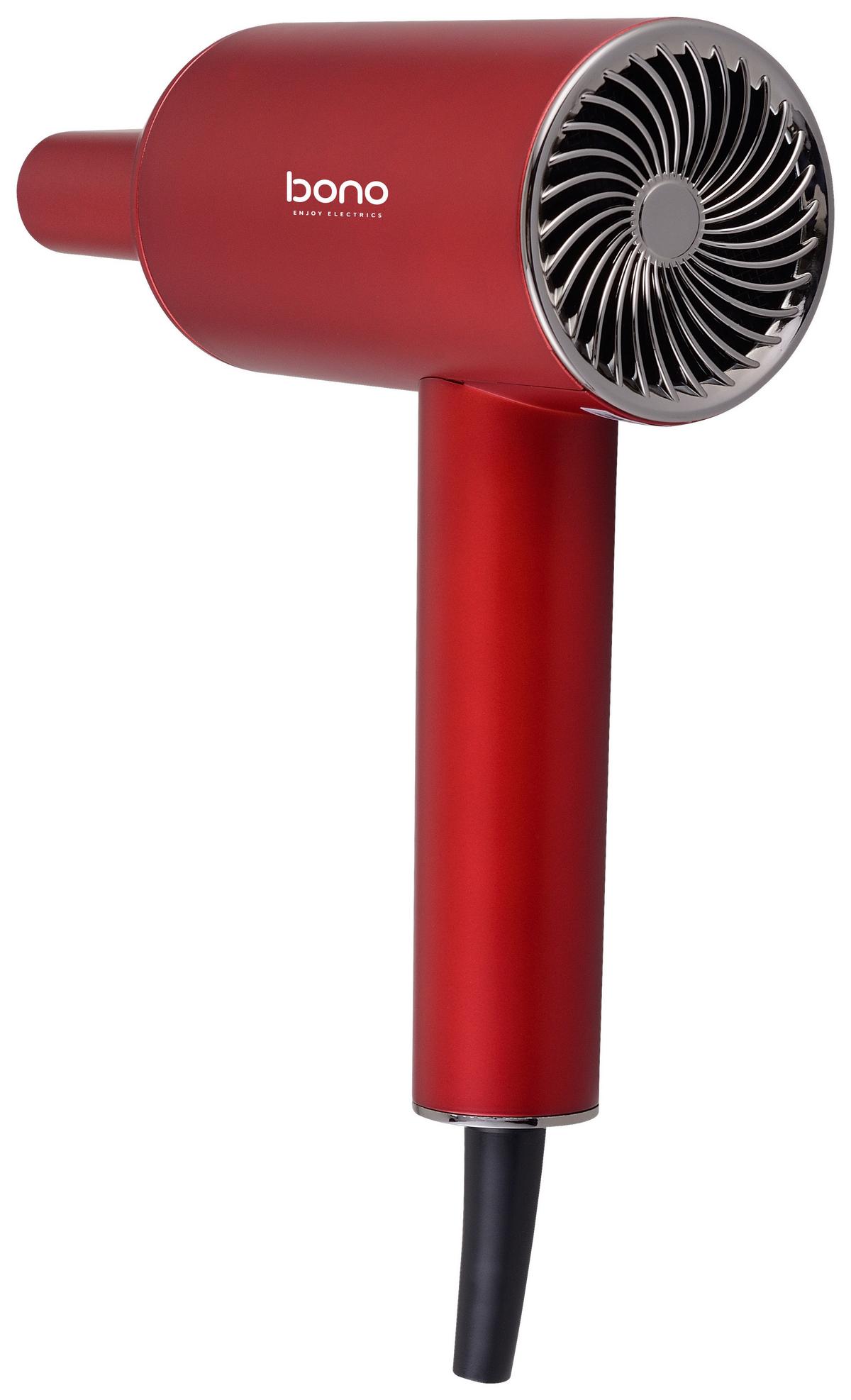 Haartrockner Emy - Rot/Silberfarben, Basics, Kunststoff/Metall (12/7/24,5cm) - Bono