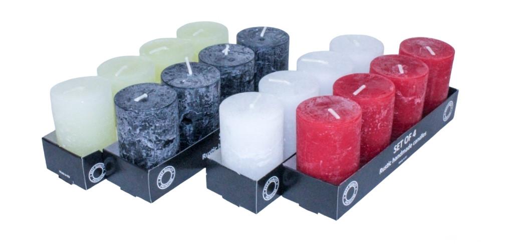 Stumpenkerze Dijandra - Champagner/Rot, Basics, Naturmaterialien (6/9cm) - Ondega