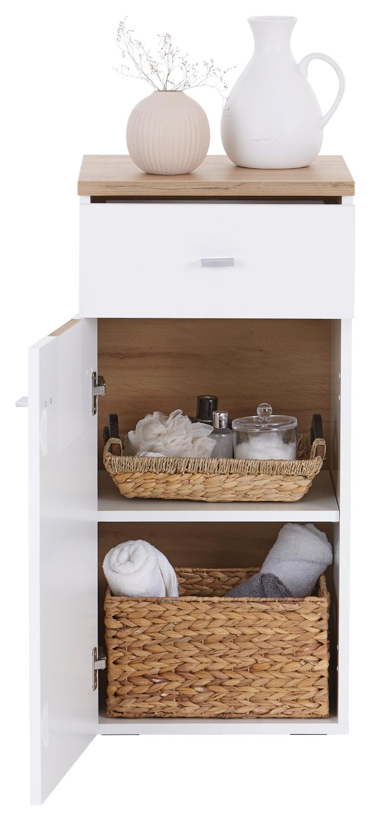 Unterschrank Daniel Daels 3 B: 40 cm Weiß/Artisan Eiche - KONVENTIONELL, Holzwerkstoff (40/83,2/37cm)