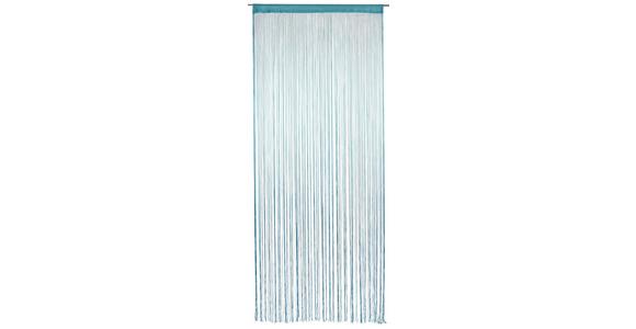 Fadenvorhang + Stangendurchzug Marietta 90x245 cm Aqua - Hellblau, KONVENTIONELL, Textil (90/245cm) - Ondega