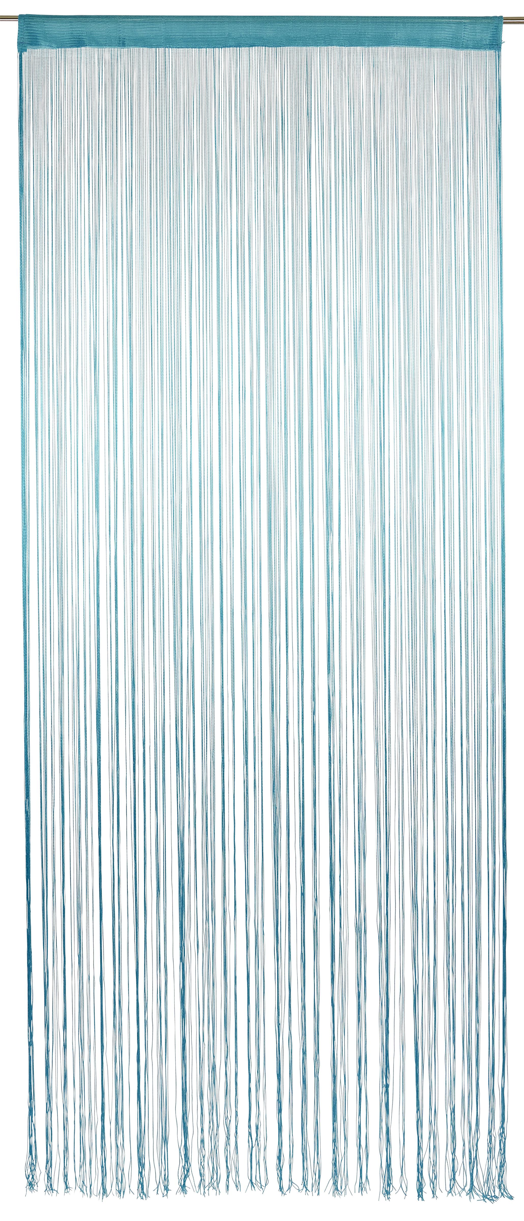 Fadenvorhang + Stangendurchzug Marietta 90x245 Cm Aqua - Hellblau, KONVENTIONELL, Textil (90/245cm) - Ondega