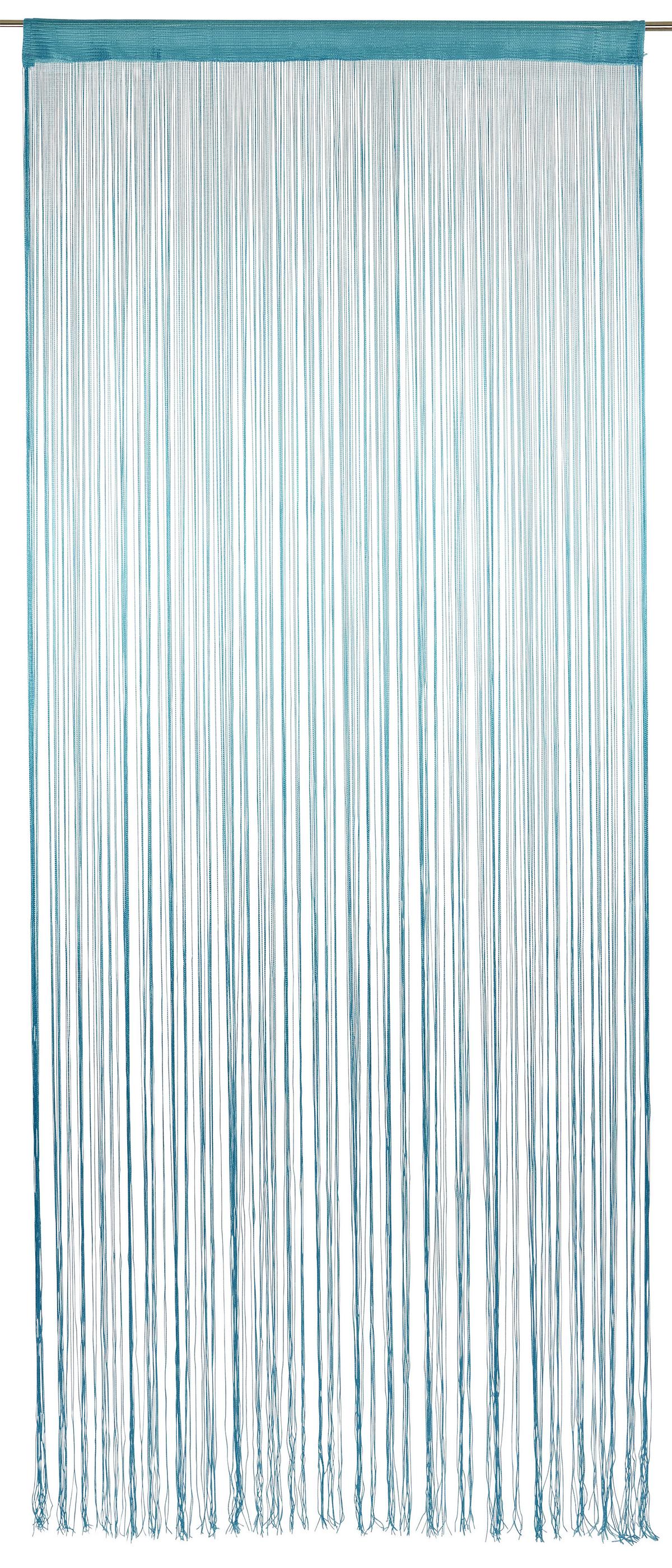 Fadenvorhang + Stangendurchzug Marietta 90x245 cm Aqua - Hellblau, KONVENTIONELL, Textil (90/245cm) - Ondega