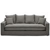 3-Sitzer-Sofa Aurora Grau Bouclé - Schwarz/Grau, Trend, Textil (227/92/105cm) - Livetastic