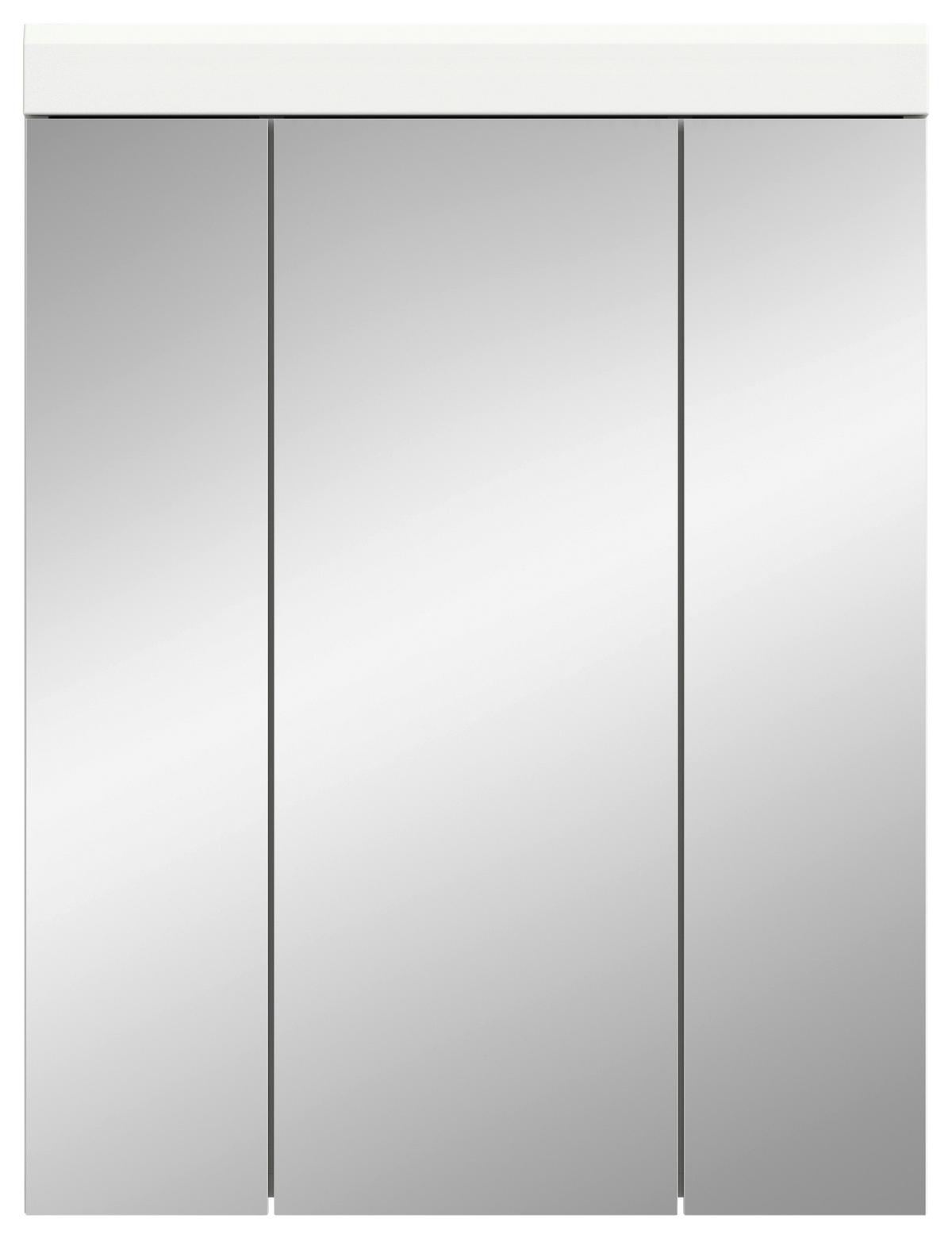 Spiegelschrank Scout Weiß Hg B: 60 Cm - Weiß Hochglanz, MODERN, Glas/Holzwerkstoff (60/79/18cm) - MID.YOU