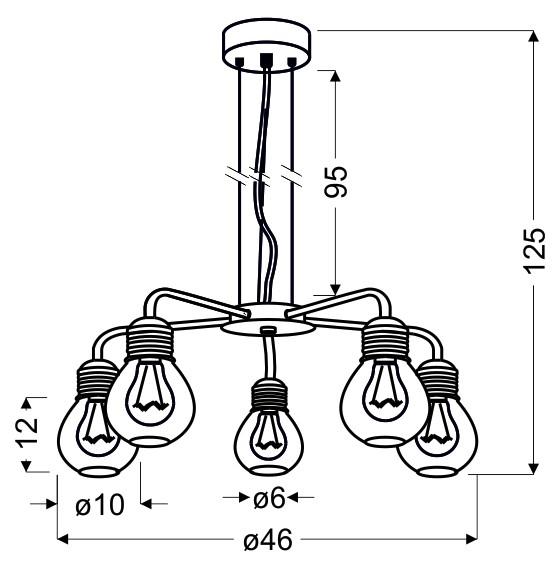 Pendelleuchte 35-58669 Gliva - Chromfarben, KONVENTIONELL, Metall (46/46/125cm)
