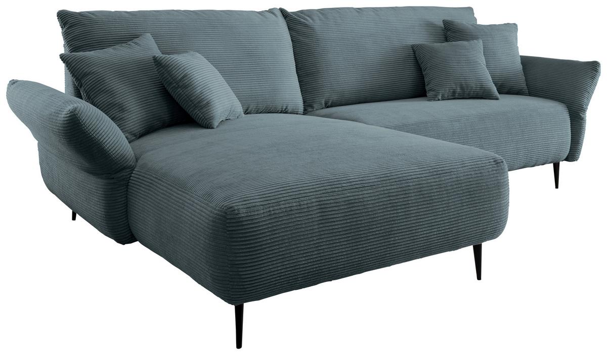 Ecksofa Vanilla Petrol S: 178x264-302 Cm - Petrol/Schwarz, Design, Textil (178/264-302cm) - Livetastic