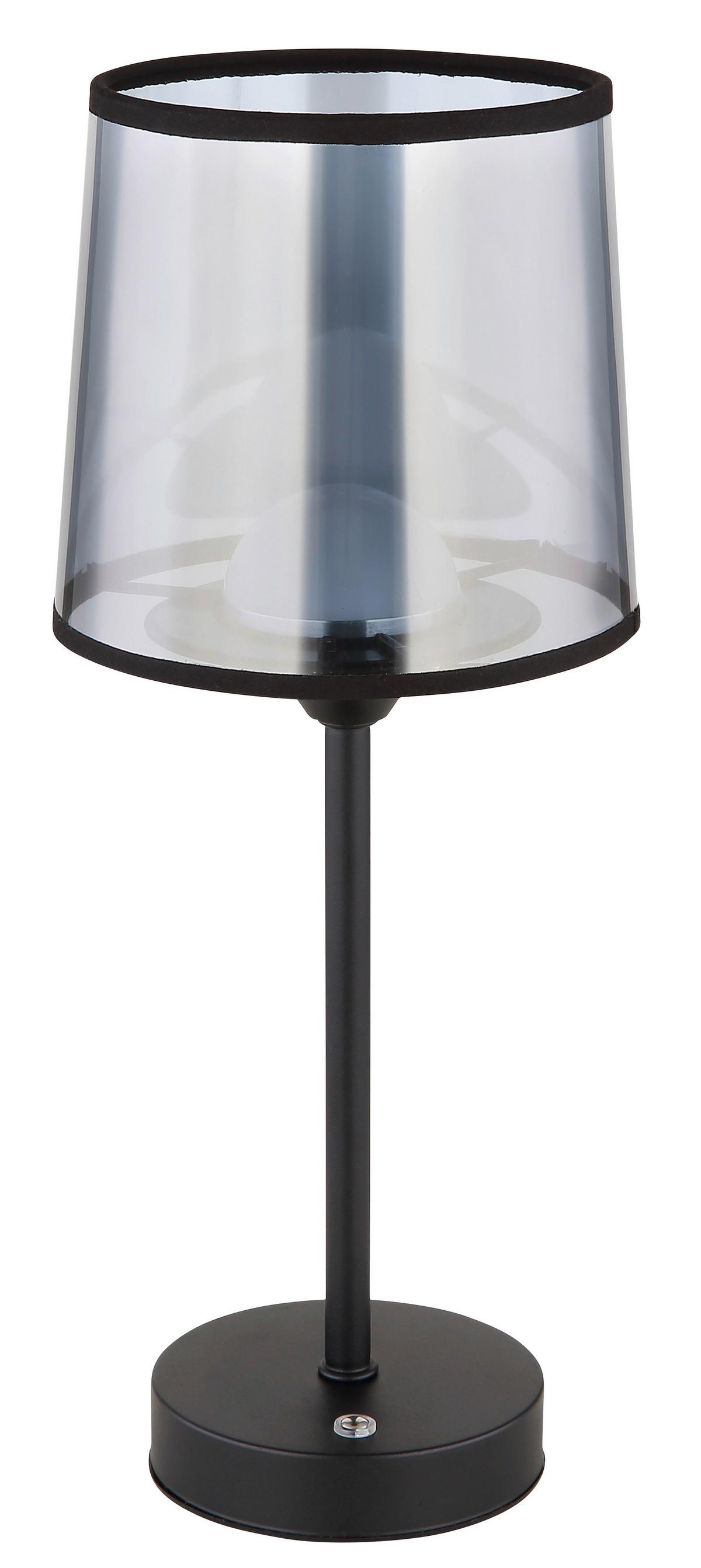 Akku-Tischleuchte 21008s - Transparent/Schwarz, Design, Kunststoff/Textil (14/35cm) - Globo