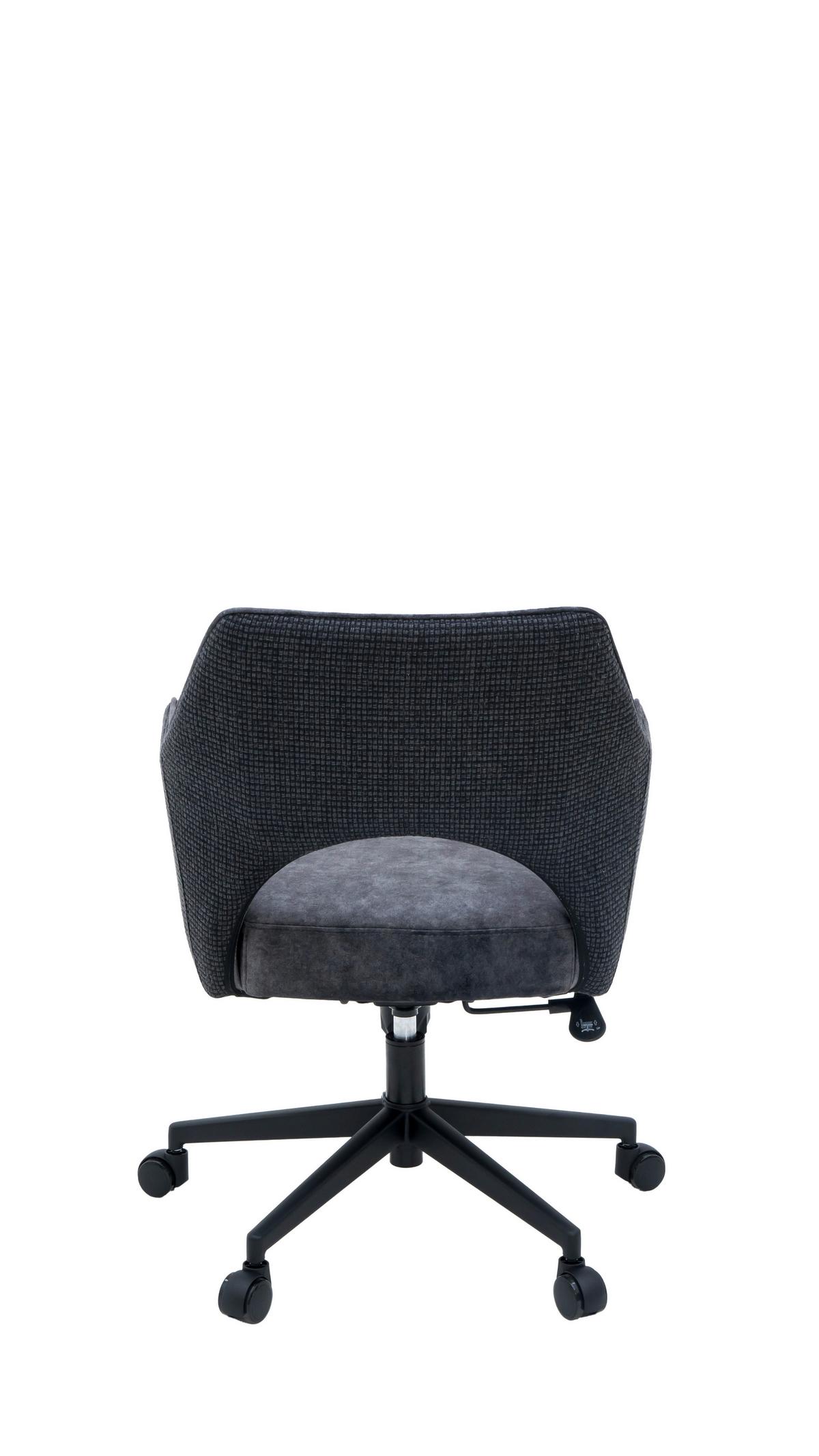 Otočná židle VALLETTA - černá/antracitová, Konvenční, kov/textil (63/82-88/61cm) - Premium Living