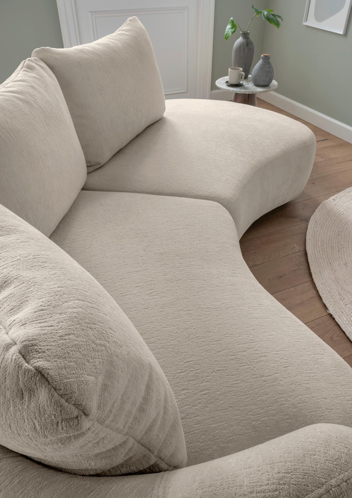 Ecksofa Doppo, Taupe S: 139x250 cm - Taupe/Schwarz, MODERN, Textil (139/250cm) - Livetastic