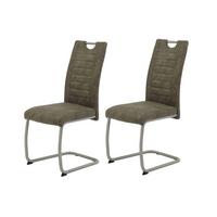 Schwingstuhl-Set Ulla S - Schlammfarben/Edelstahlfarben, MODERN, Textil/Metall (43/98/59cm) - MID.YOU
