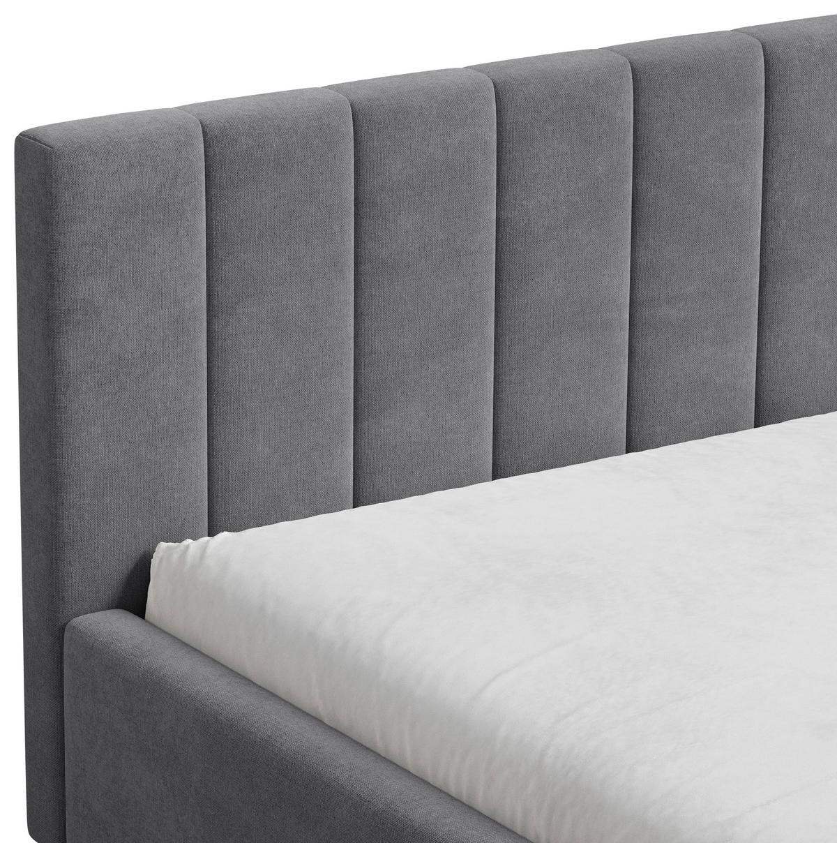 POLSTERBETT Sky Grau 160x200cm - Schwarz/Grau, MODERN, Holz (160/200cm) - MID.YOU