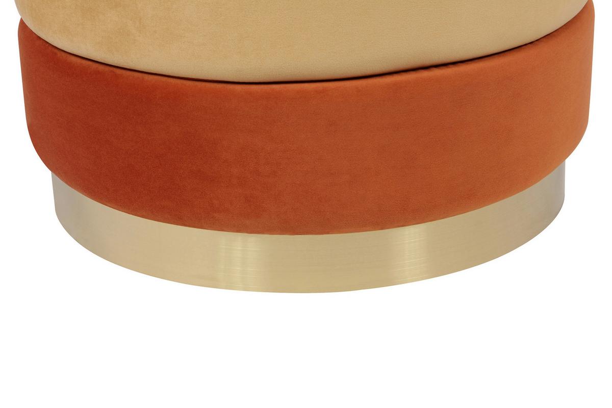 Hocker Elyse 100 Goldfarben/orange D: 50 Cm - Goldfarben/Orange, Design, Textil (50/42cm) - Kayoom