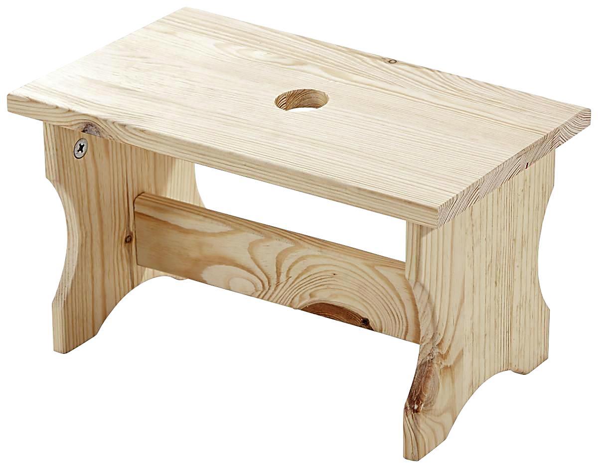 Hocker Uni 2 - Kieferfarben, Natur, Holz (40/19/21cm)