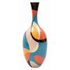 Vase Rubic Blau/gelb/rot/schwarz B: 25 Cm - Blau/Gelb, Basics, Kunststoff (25/66/25cm)