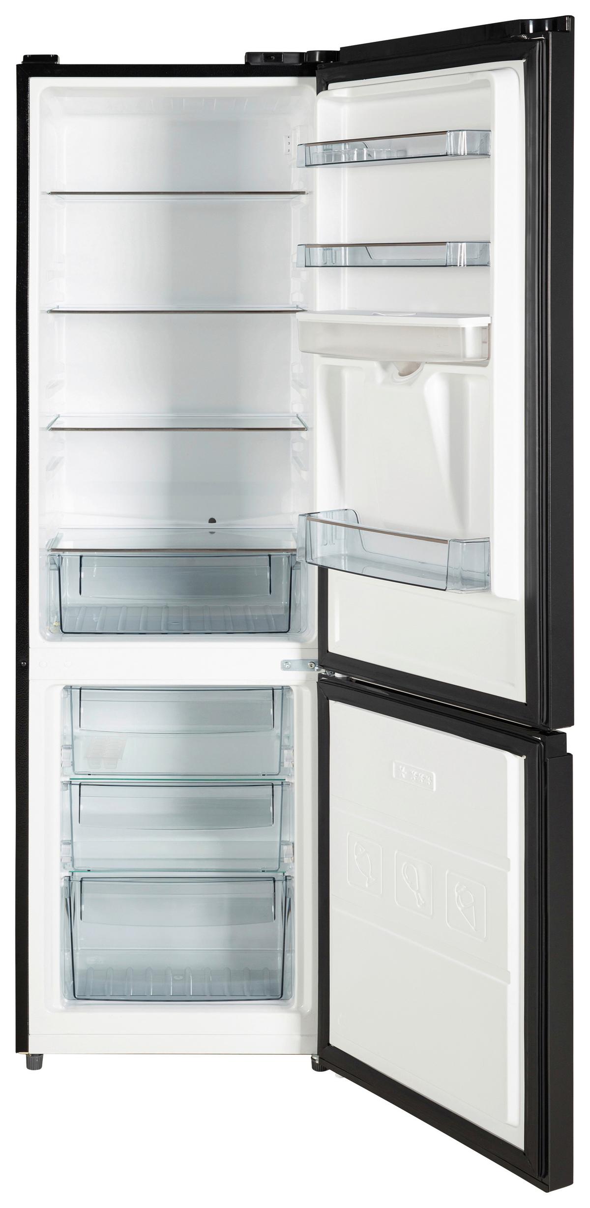 Kühl-gefrier-kombination Skhabmfdiwse - Schwarz, Basics, Glas/Kunststoff (54,5/178/54cm) - Mican