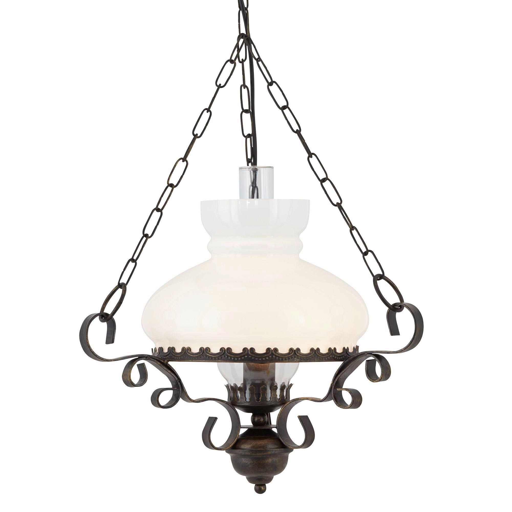 Hängeleuchte 576ru - Messingfarben, Design, Glas/Metall (45/45/55-93cm)