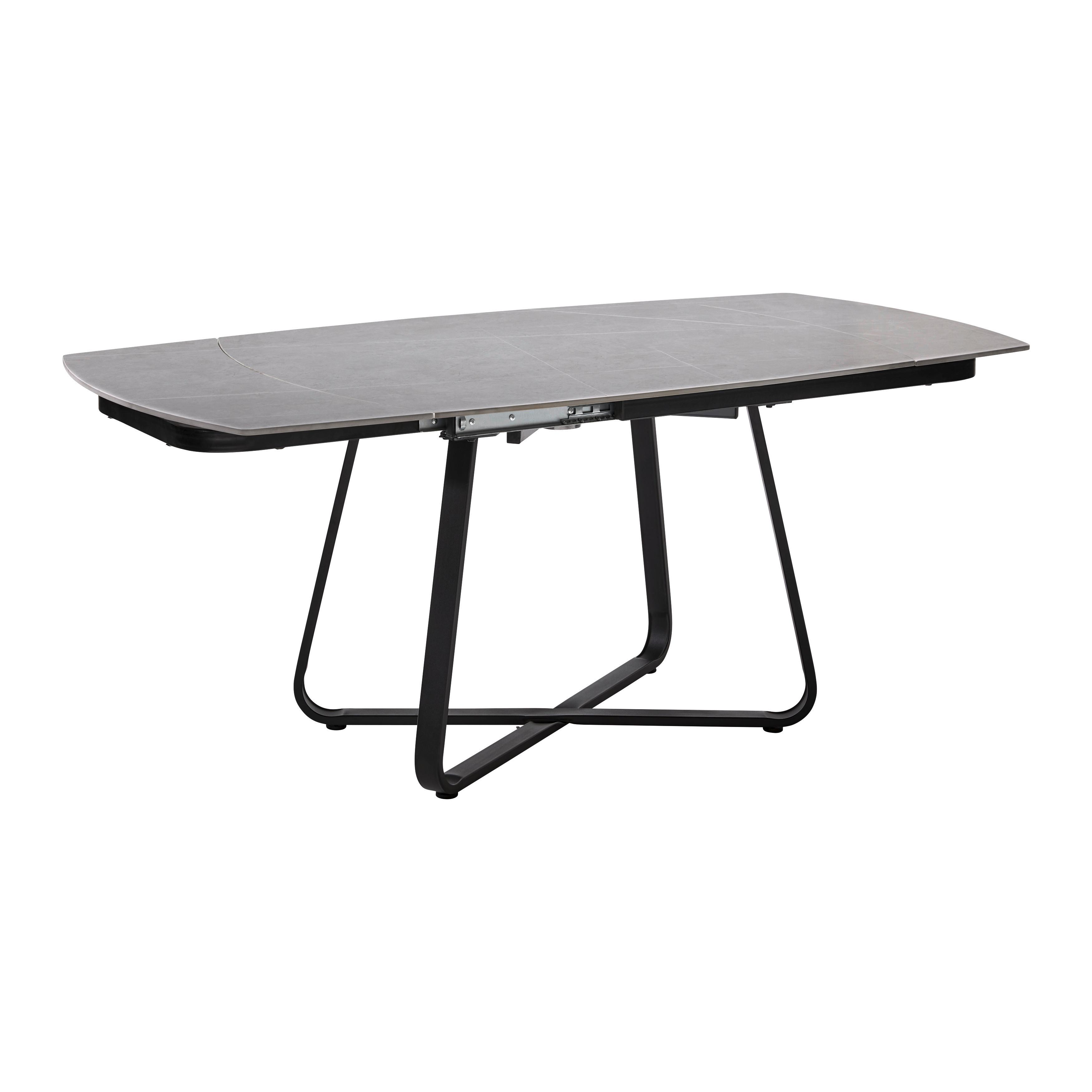 Rozkládací jídelní stůl Matera 160-220 cm - černá, Moderní, kov/keramika (120-180/90/76cm) - Bessagi Home