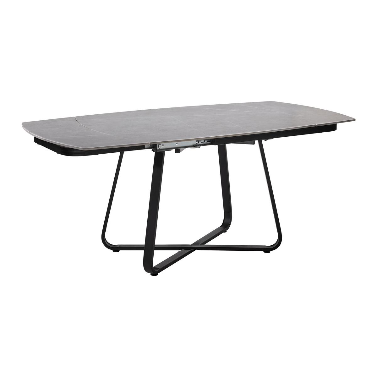Rozkládací jídelní stůl Matera 160-220 cm - černá, Moderní, kov/keramika (120-180/90/76cm) - Bessagi Home