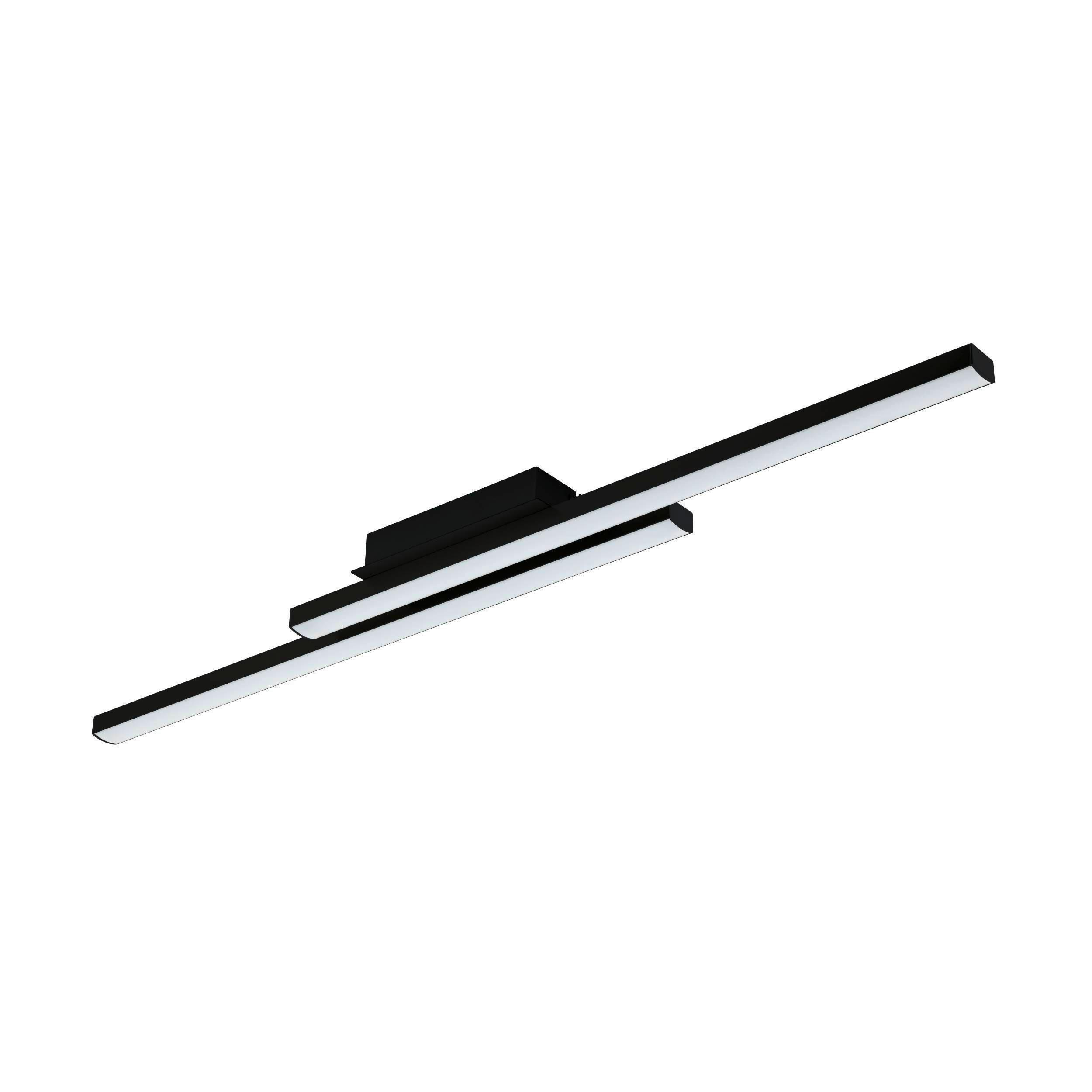 Deckenleuchte Fraioli L: 105,5 cm mit Smartphone-Steuerung - Schwarz/Weiß, Design, Kunststoff/Metall (105,5/12/6,5cm) - Connect Z