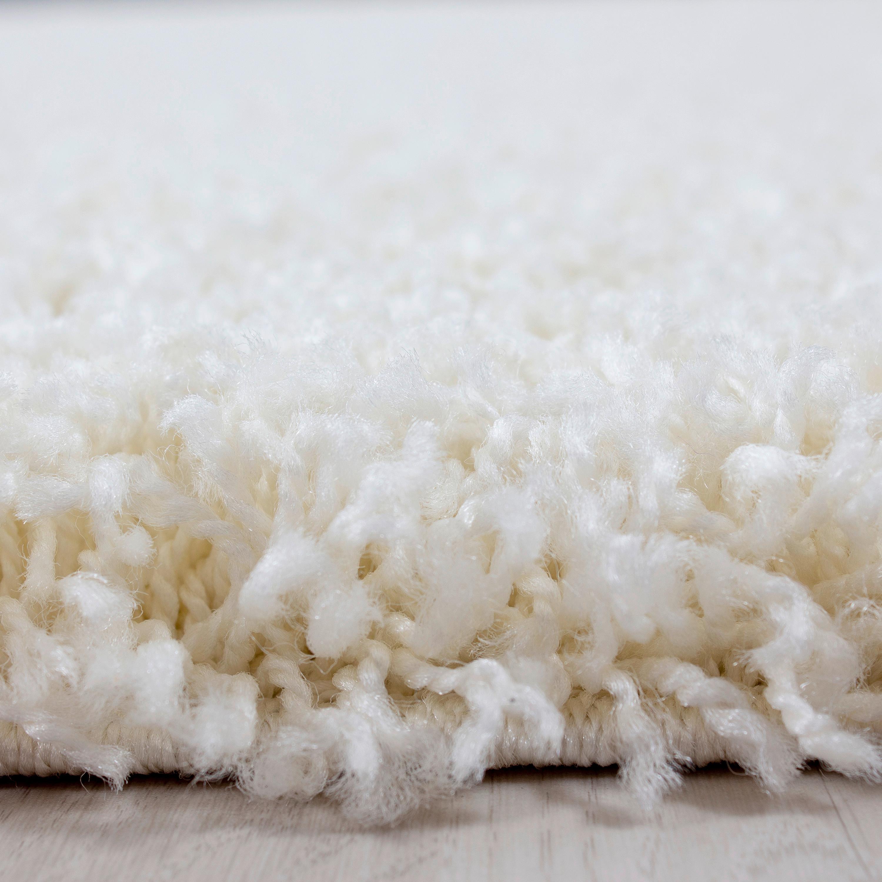Hochflor Teppich Creme Life Rund Ø 200 cm - Creme, KONVENTIONELL, Textil (200cm) - Novel