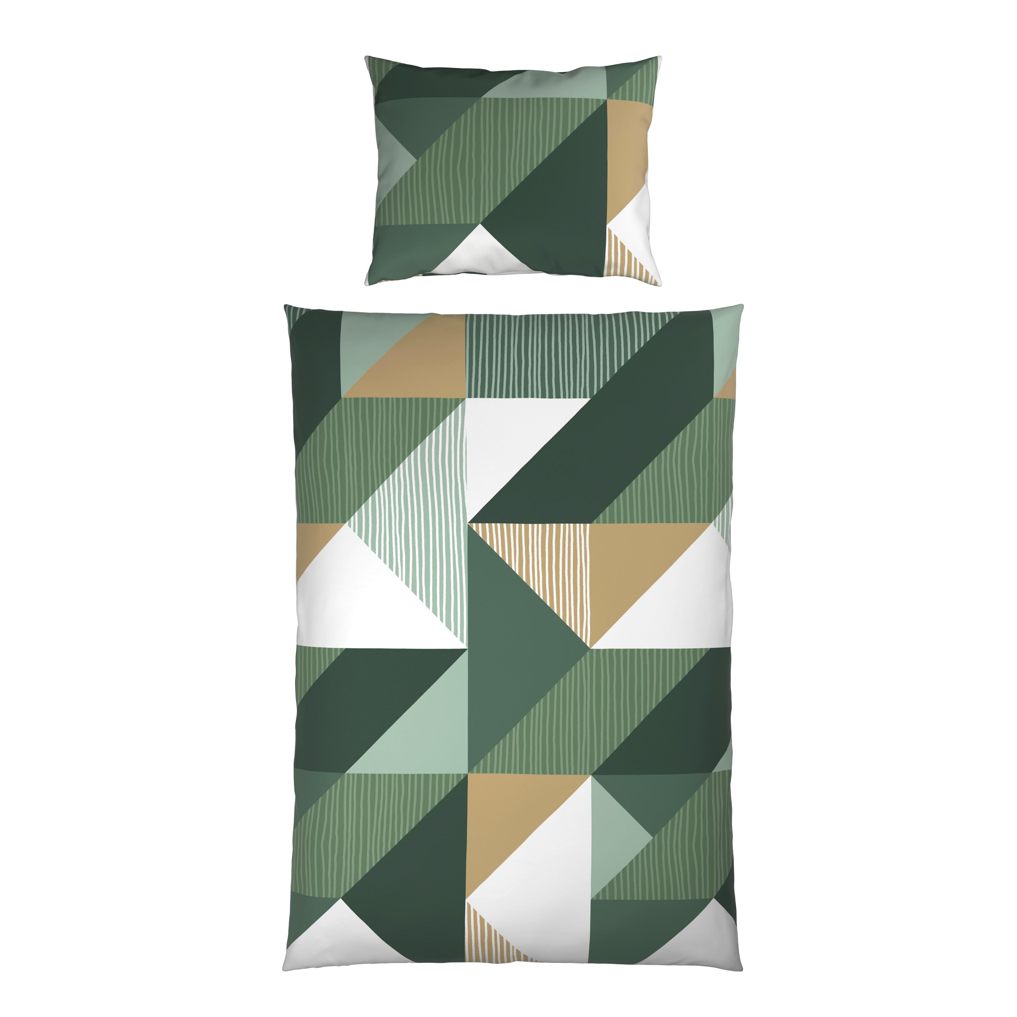 BETTWÄSCHE EMMA - Taupe/Grün, MODERN, Textil - Luca Bessoni