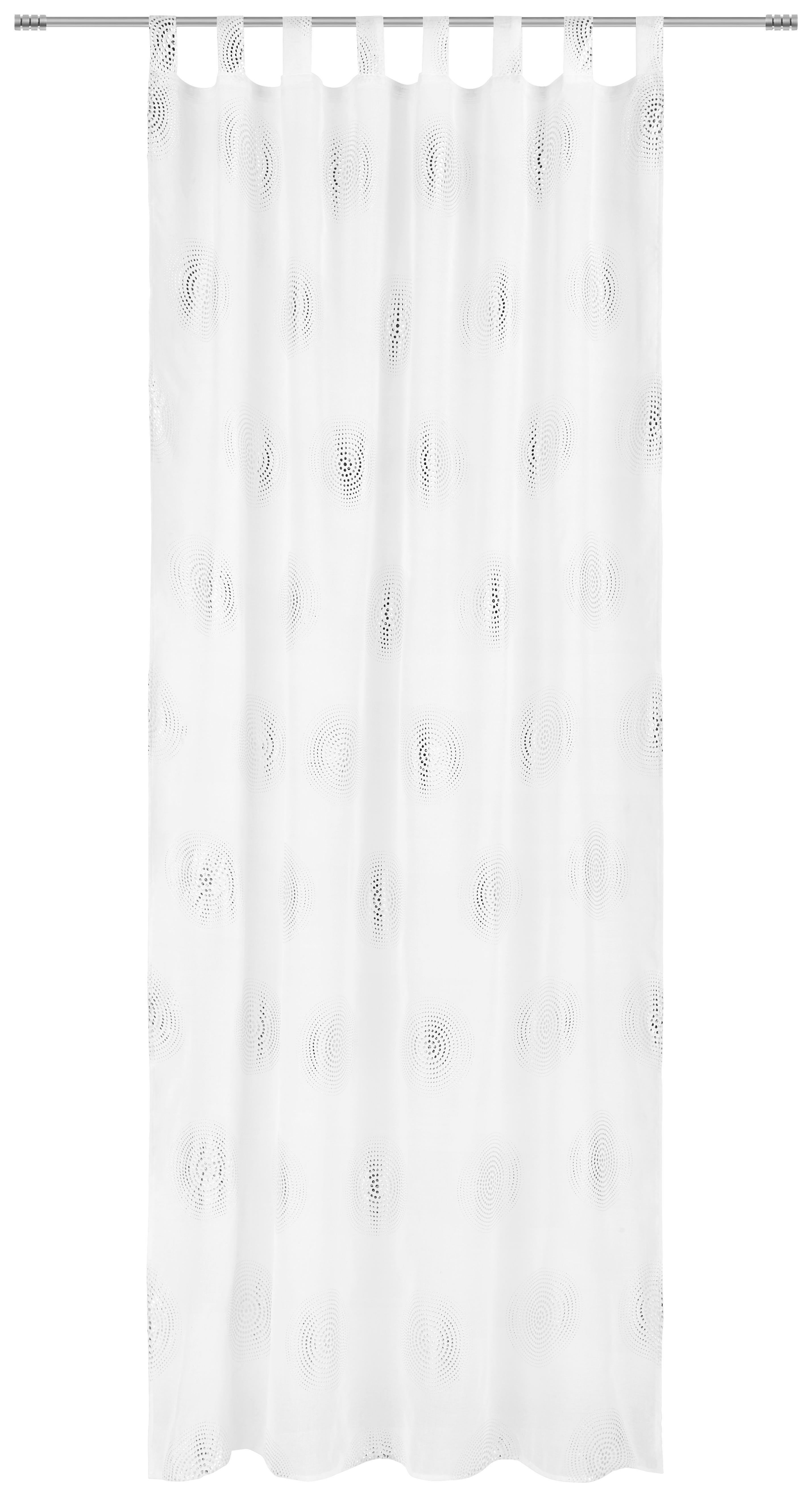 Luca Bessoni Vorhang Mit Schlaufen und Band Julia B: 140cm, Weiß