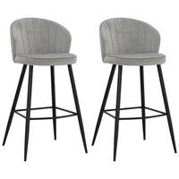 Barhocker-set Grau B: 56 Cm - Schwarz/Grau, Design, Textil/Metall (56/102,5/52,5cm) - MID.YOU