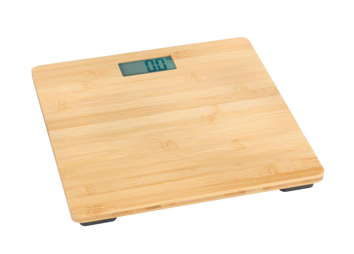 Fürdőszobamérleg 24739100 - natúr színű, Modern, természetes anyagok (30/2,7/30cm) - Wenko