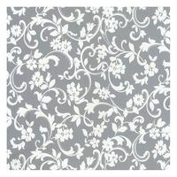 Klebefolie Floraldesign Grau/weiß Basic-Line 45x150 Cm - Weiß/Grau, KONVENTIONELL, Kunststoff (45/150cm)