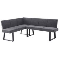 Eckbank Anthrazit/metallbeine Terri 150x190 Cm - Anthrazit/Schwarz, MODERN, Textil/Metall (150/190cm) - MID.YOU