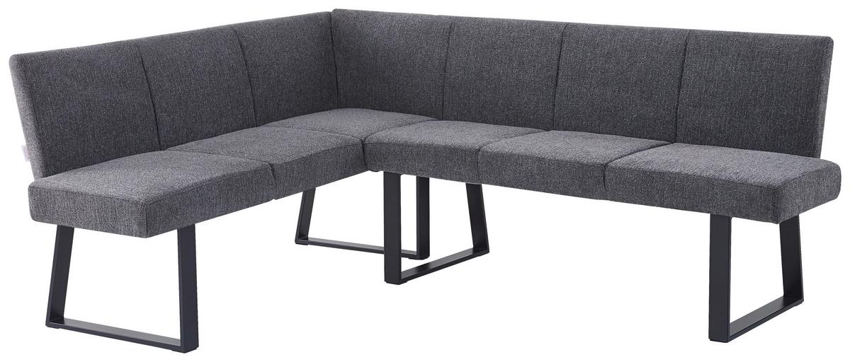 Eckbank Anthrazit/metallbeine Terri 150x190 Cm - Anthrazit/Schwarz, MODERN, Textil/Metall (150/190cm) - MID.YOU