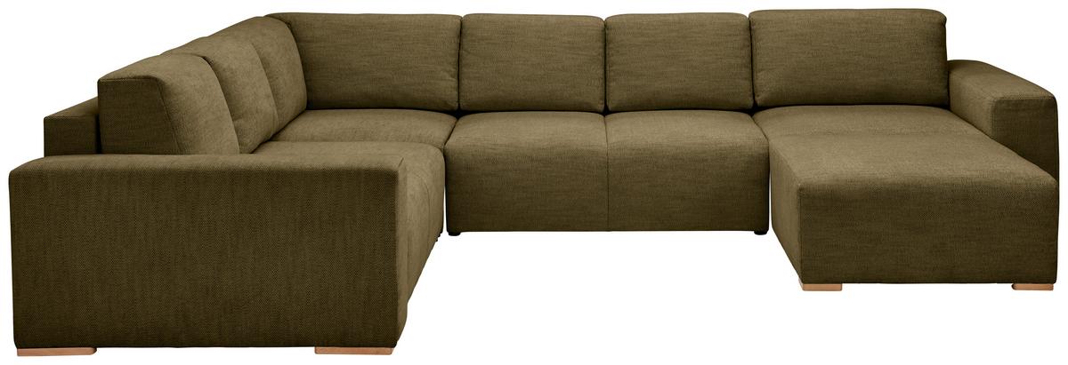 Wohnlandschaft Vouge Grün U: 283x371x208 Cm - Buchefarben/Schwarz, KONVENTIONELL, Textil (283/371/208cm) - Livetastic