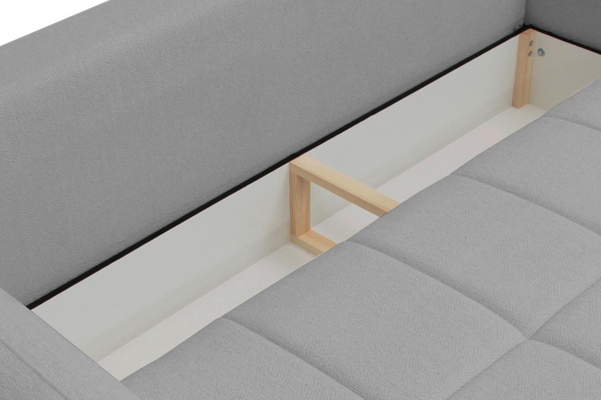 Schlafsofa Supra, Hellgrau B: 245 Cm - Hellgrau/Schwarz, Design, Holz/Textil (245/90/117cm) - MID.YOU