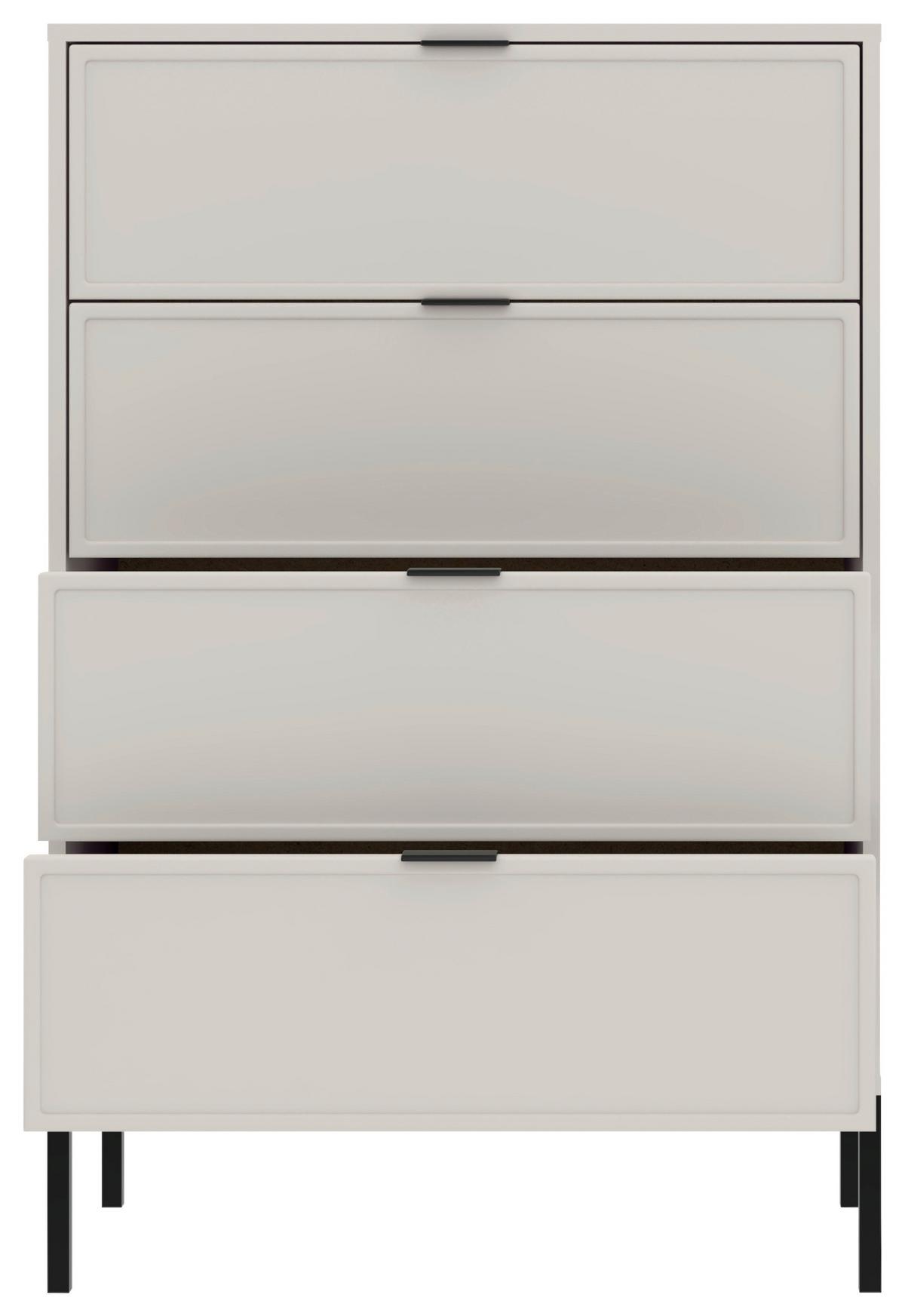 Kommode Deco Schwarz/Kaschmir B: 75,9cm - Kaschmir/Schwarz, Design, Holzwerkstoff/Metall (75,9/115,5/40cm) - MID.YOU