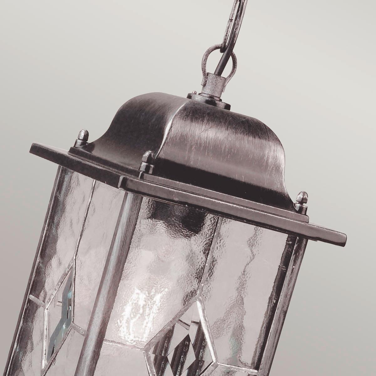 Außenhängeleuchte Wx9 - Silberfarben/Schwarz, Basics, Glas/Metall (34/15,9/15,9cm) - Elstead Lighting