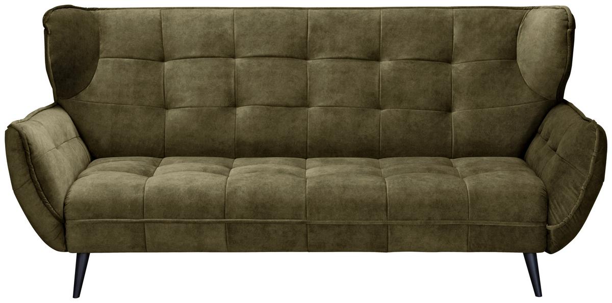 Třímístná pohovka Ariana Ariana, zelená - černá/olivově zelená, Moderní, kov/textil (221/105/98cm)