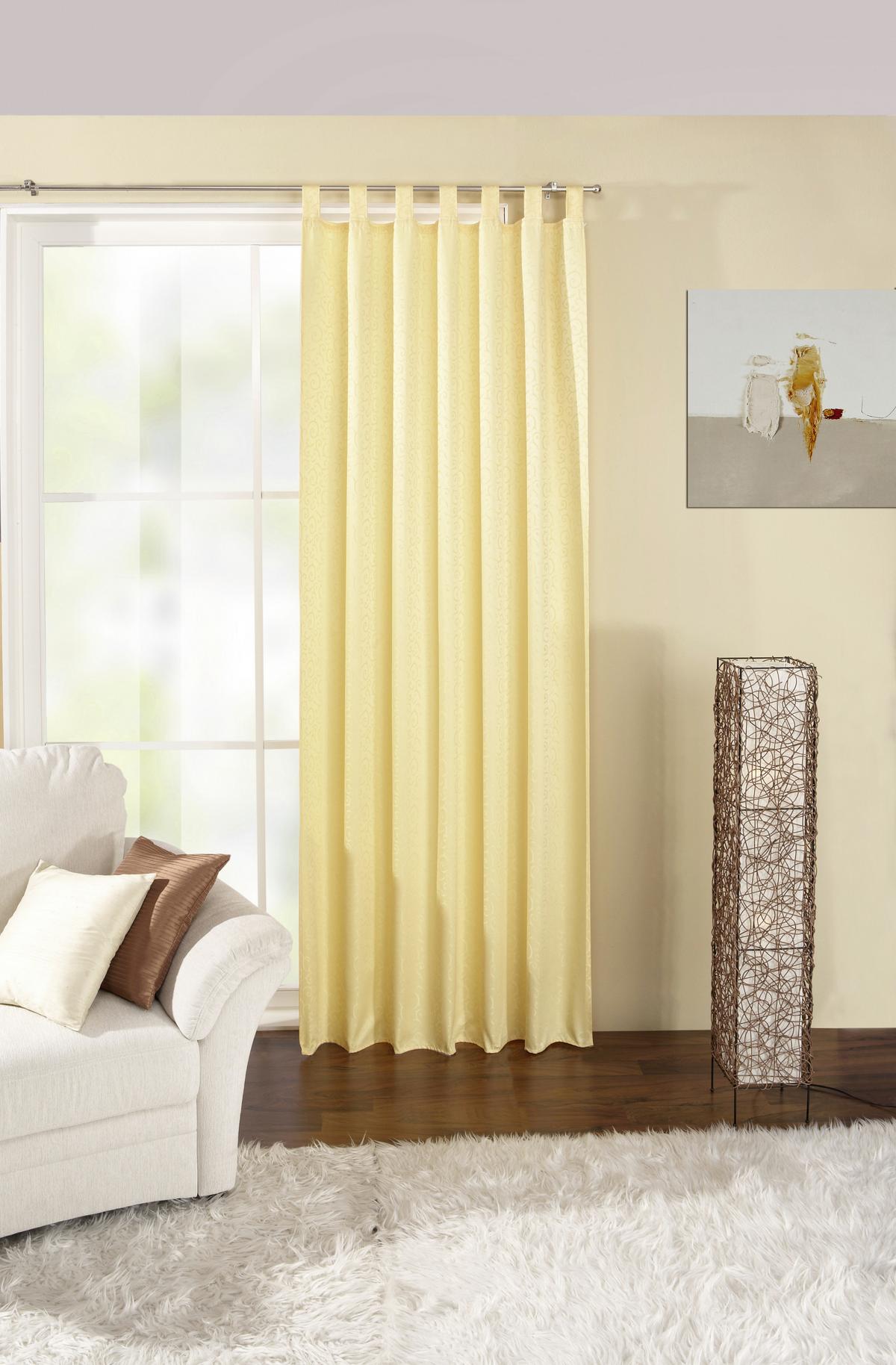 Készfüggöny Curl - sárga/Pezsgő, Konventionell, textil (140/255cm) - Ondega