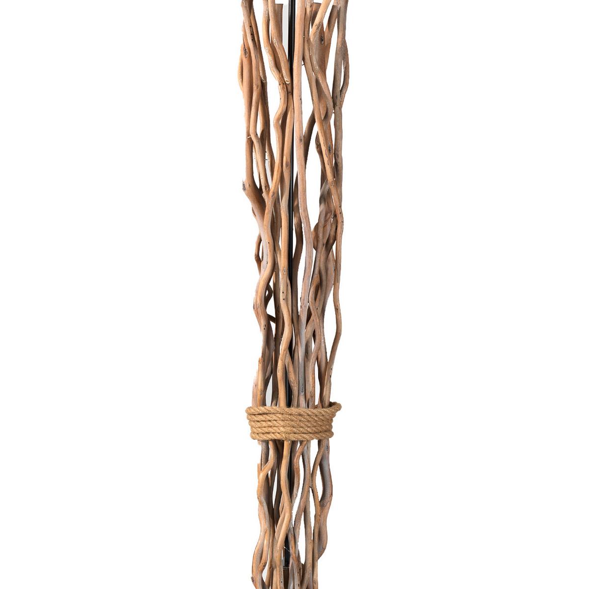 Stehleuchte 4850/Pt - Hellbraun, Natur, Holz/Textil (35/175cm)