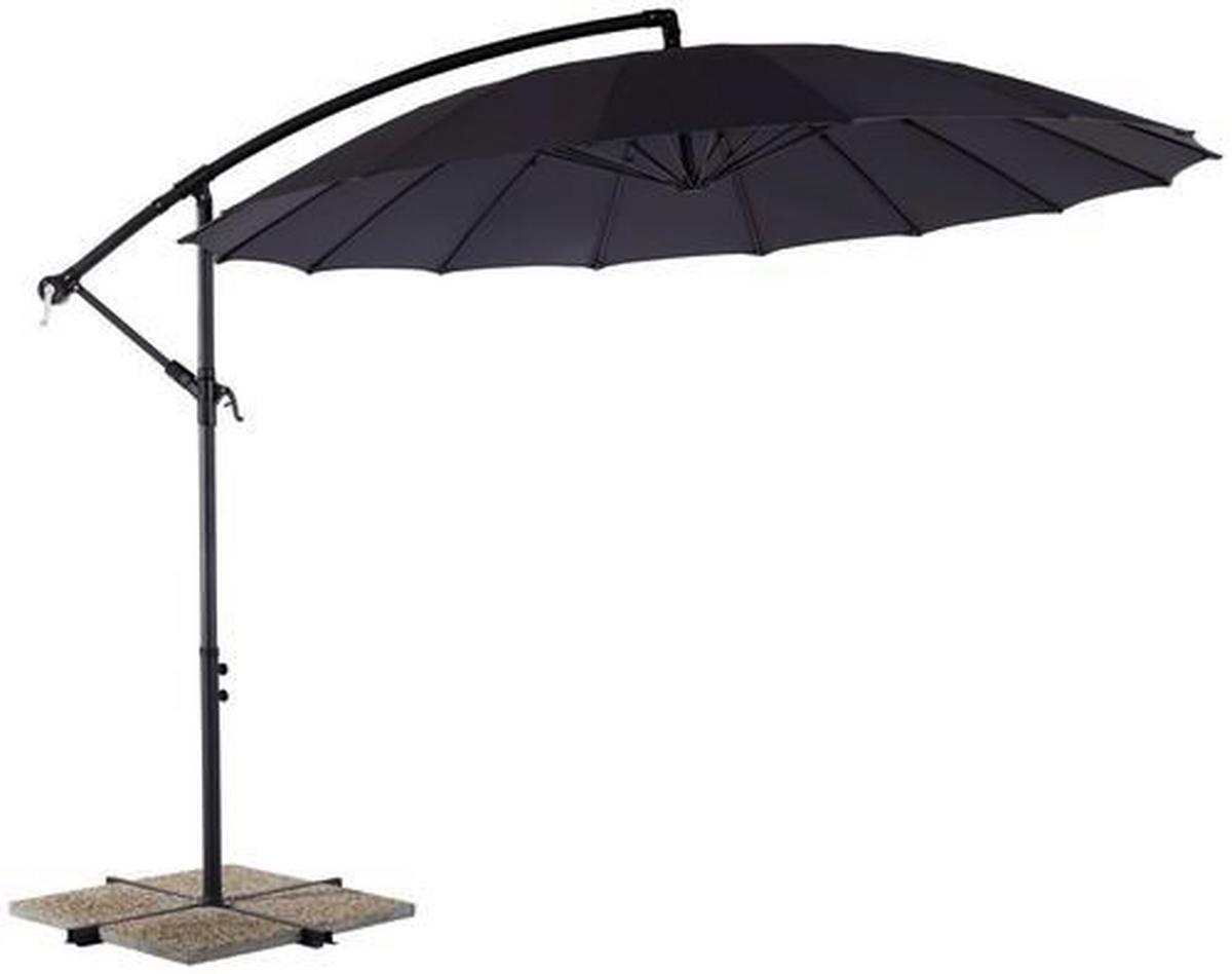 Ampelschirm Shanghai DM: 290 H: 258 cm Anthrazit - Anthrazit/Schwarz, MODERN, Kunststoff/Textil (290/258cm) - Ondega