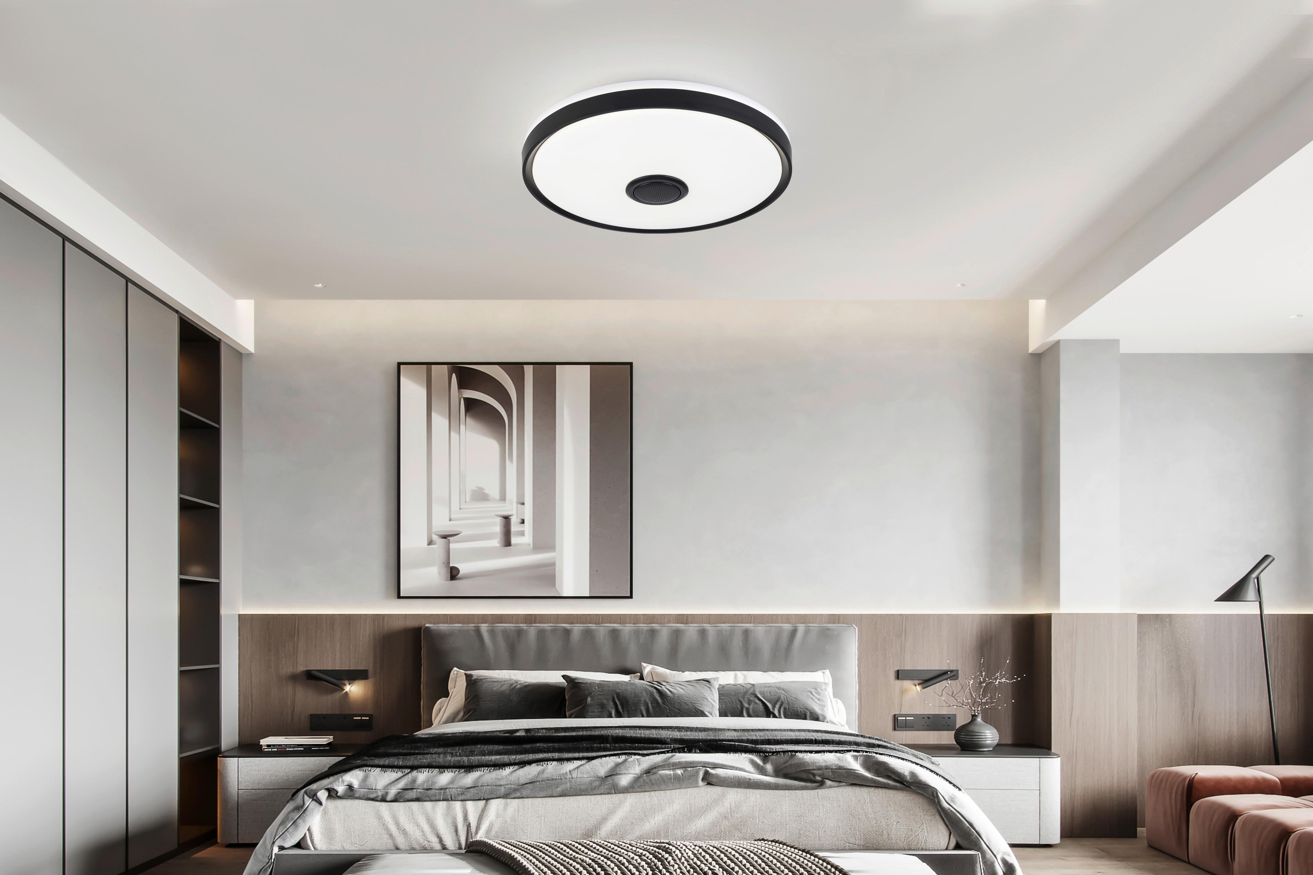 STROPNÉ LED SVIETIDLO MIRSADA -TUYA- - čierna/biela, kov/plast (42/8,5cm) - Premium Living