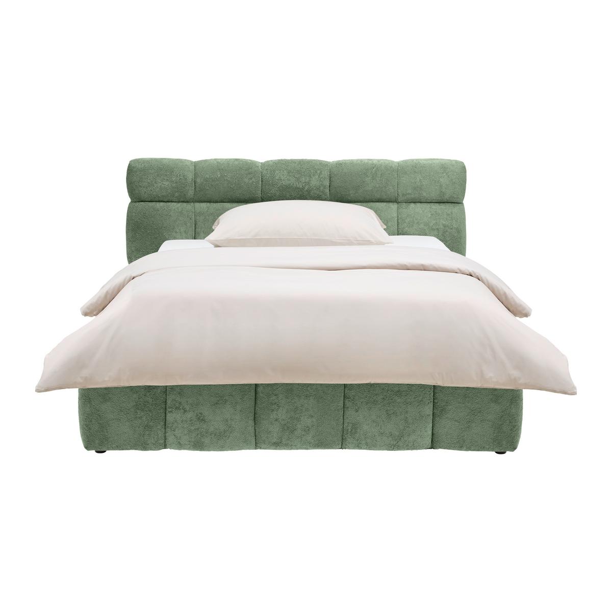 Čalúnená posteľ MONTE 120x200, zelená - čierna/zelená, Konventionell, textil/plast (120/200cm) - Based