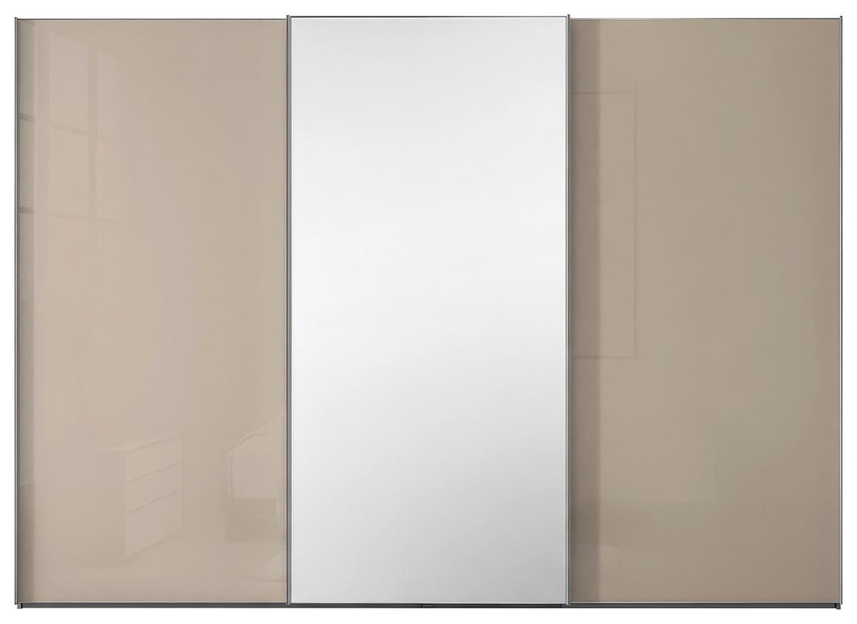 Šatní skříň LUMOS - pískové barvy/barvy hliníku, Konvenční, kov/kompozitní dřevo (249/222/68cm)