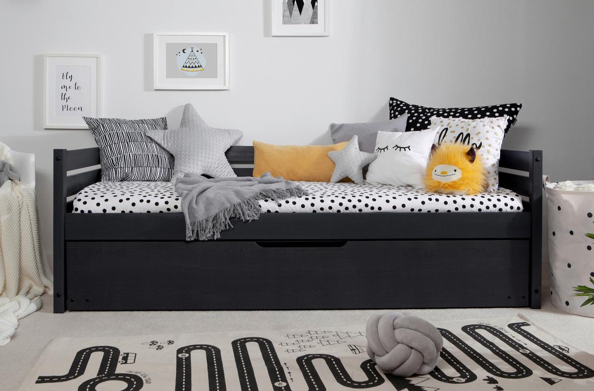 Stauraumbett Naomi - Grau, MODERN, Holz (90/200cm) - MID.YOU