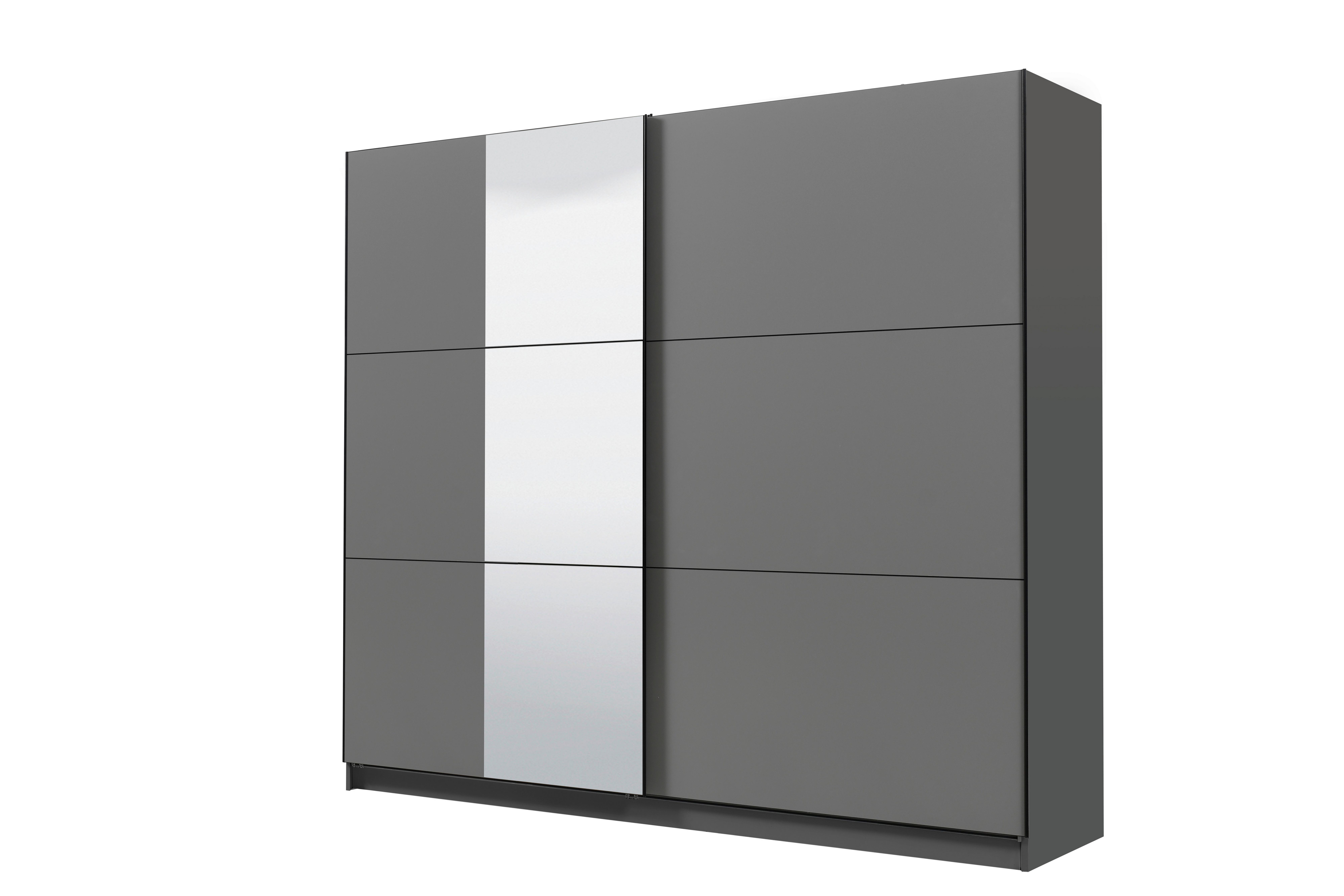 Tolóajtós Szekrény Sierra 236/210 Cm - antracit/fehér, Basics, faalapú anyag (236,5/210/62,5cm)