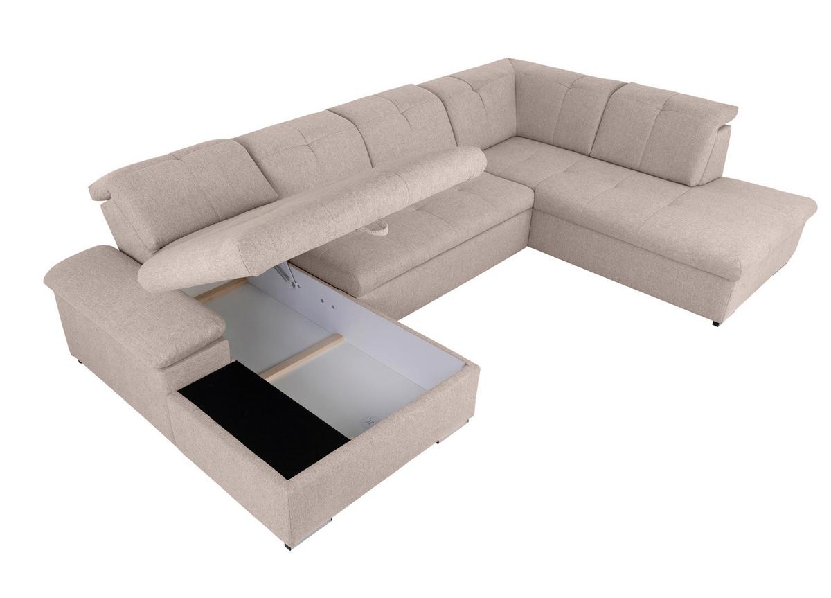 Wohnlandschaft Ramzes Beige U: 173x328x215 cm - Beige/Grau, Design, Textil (173/328/215cm) - MID.YOU