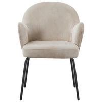 Armlehnstuhl Kala Taupe B: 58 cm - Taupe/Schwarz, MODERN, Textil/Metall (58/82/63cm) - Livetastic