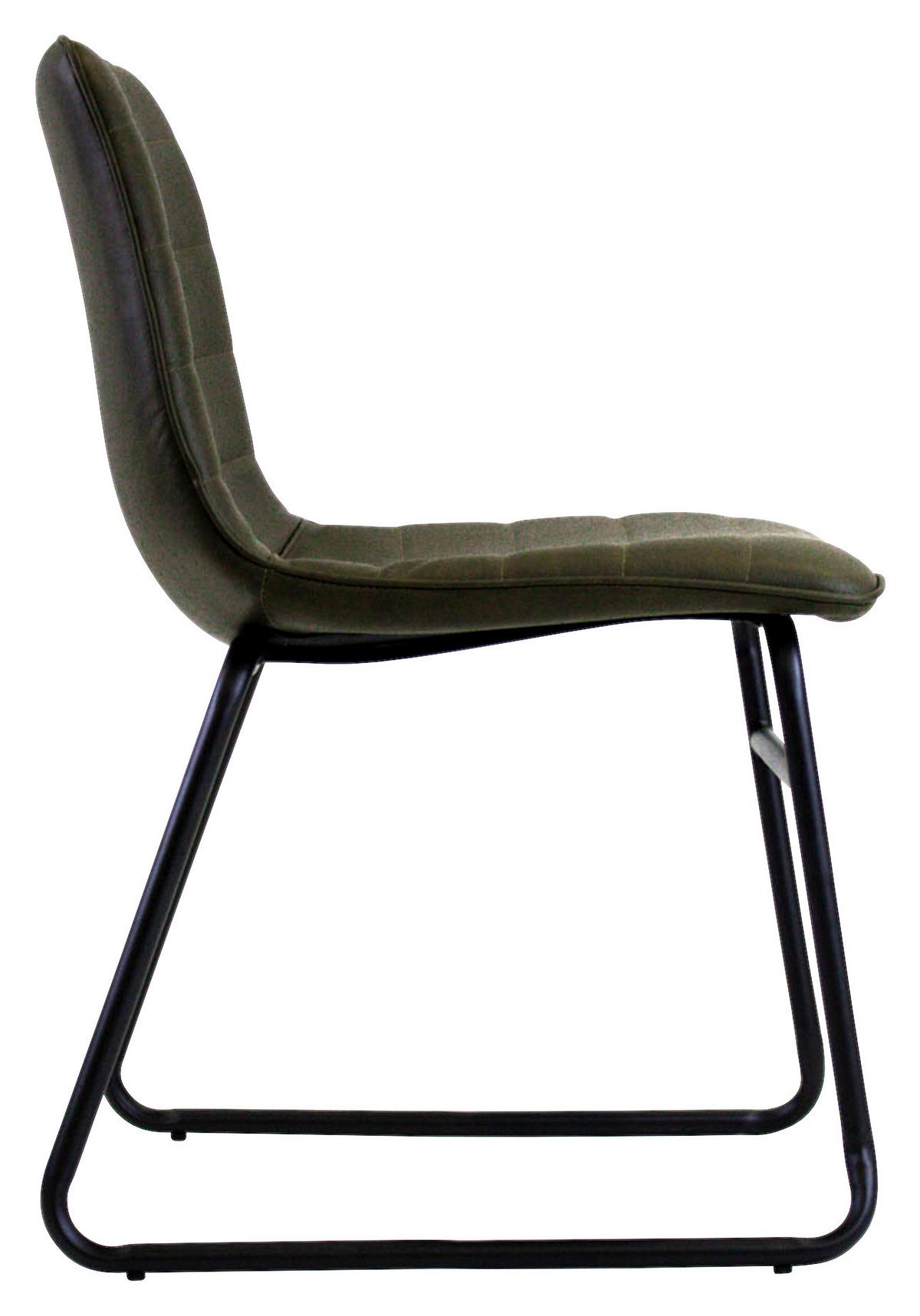 Stuhl Milan Dunkelgrün, B: 48 cm - Dunkelgrün, KONVENTIONELL, Kunststoff/Textil (48/77/56cm) - MID.YOU