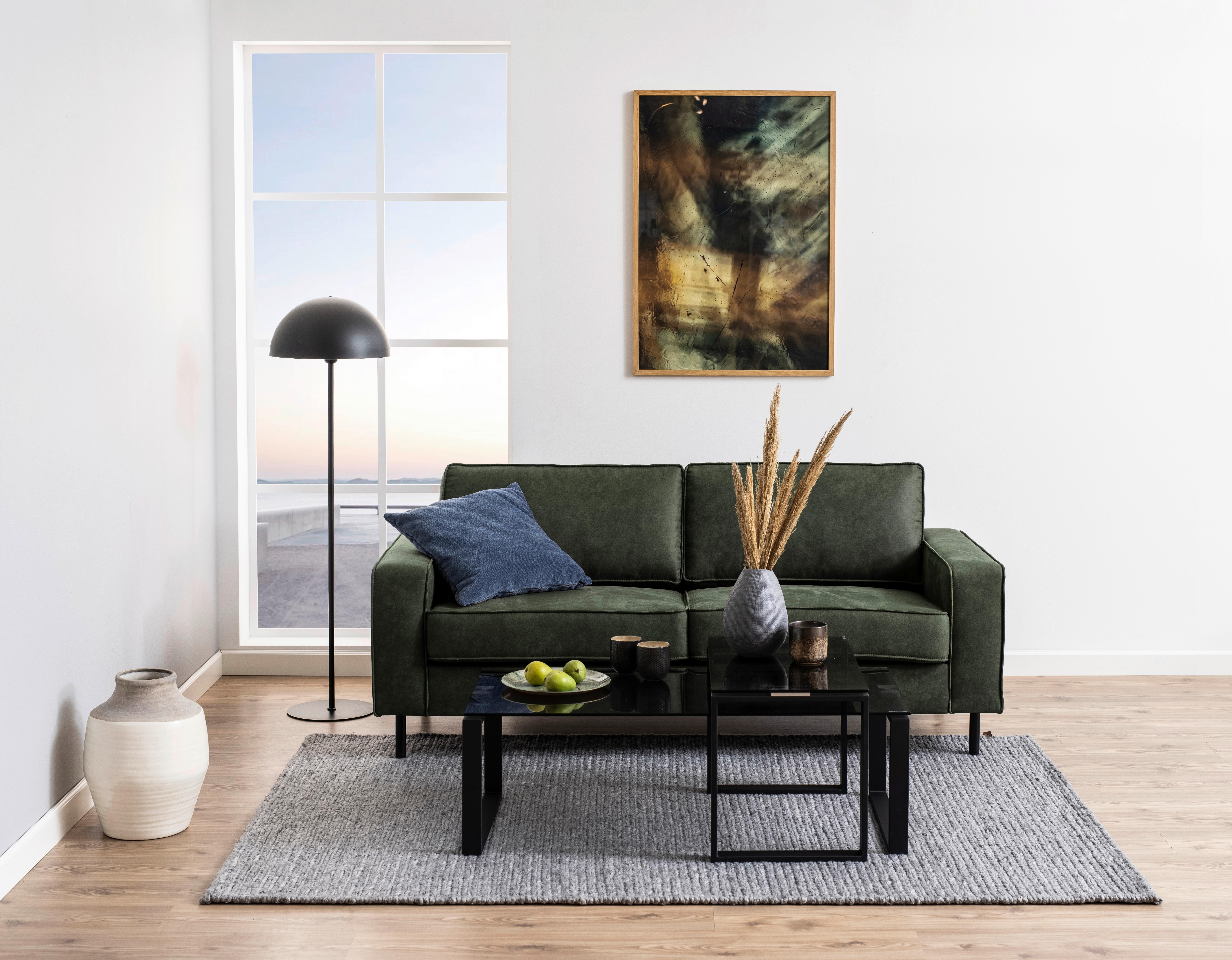 Couchtisch 2er-set Mit Glasplatten Katrine Schwarz - Klar/Schwarz, Trend, Glas/Metall (115/55/45cm) - Livetastic