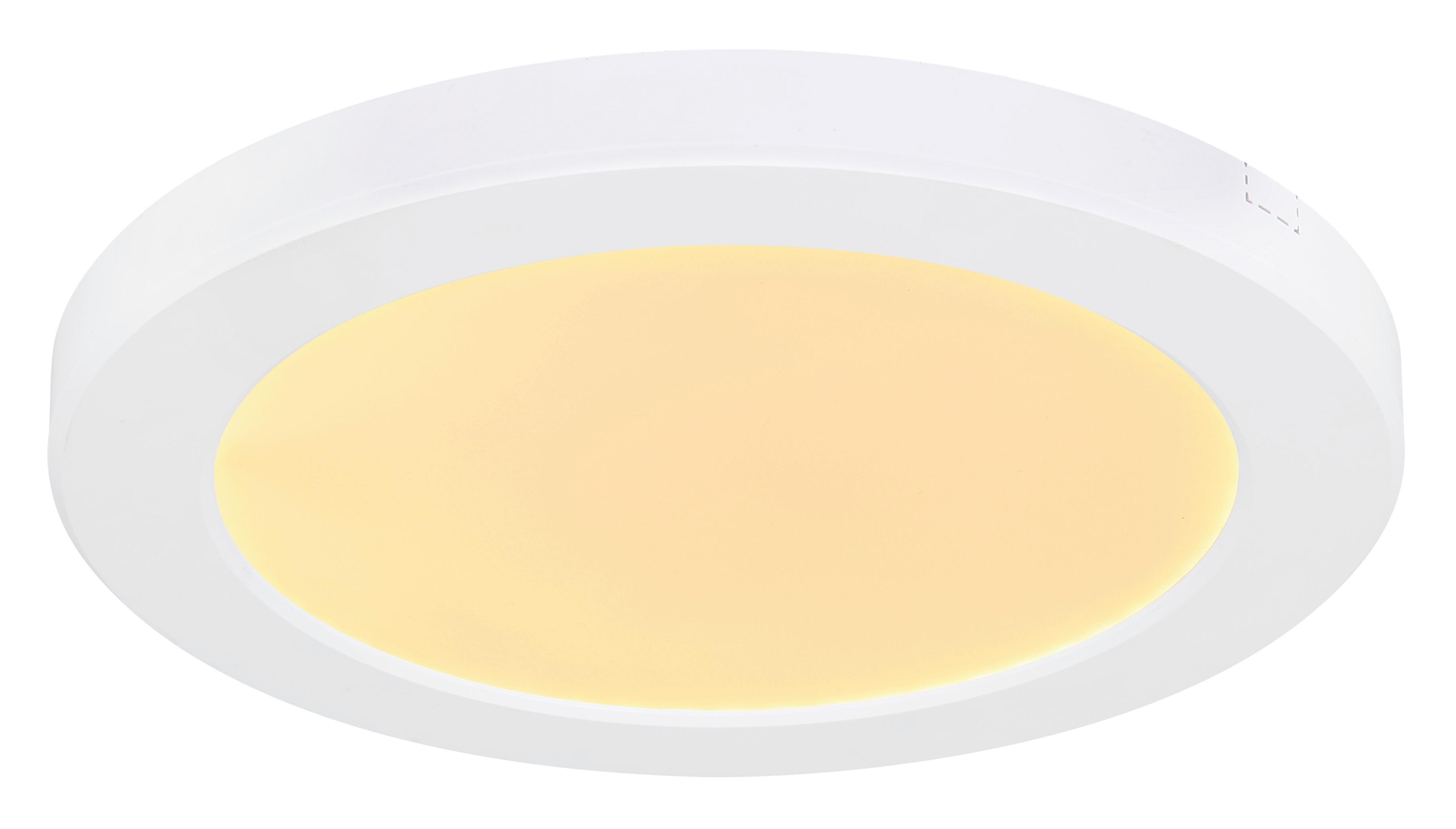 Stropní Led Svítidlo Lasse, Ø: 22cm, 18 Watt - bílá/opál, plast (22/1,8cm)